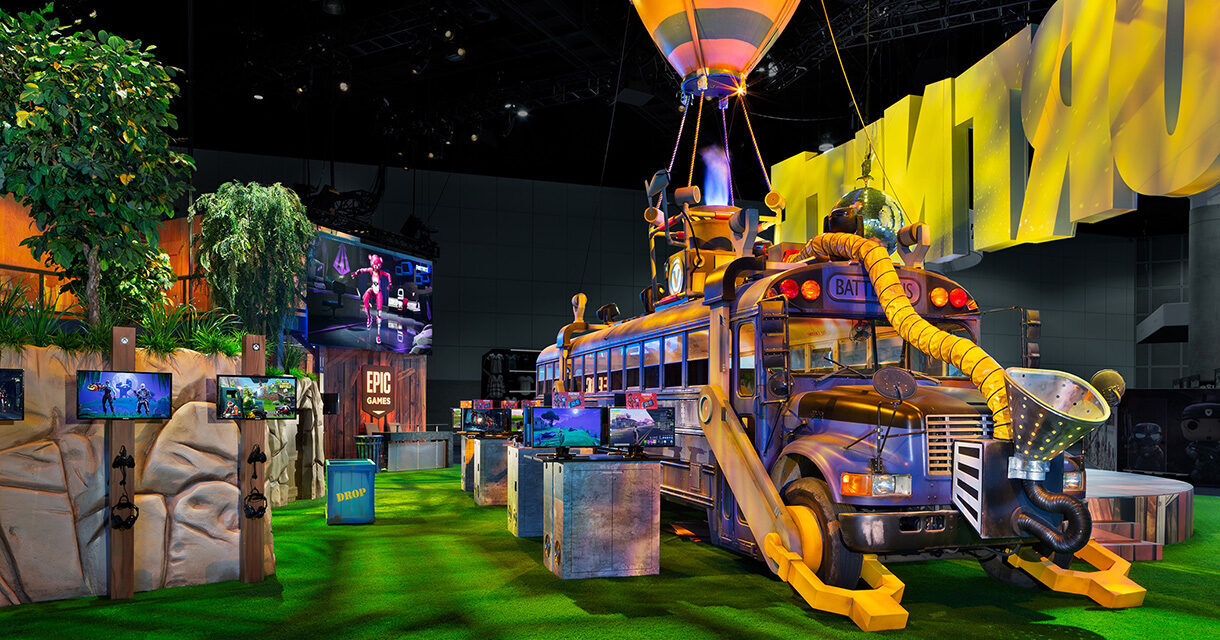 epic-games-fortnite-e3-2018-trade-show-exhibit-esports-fgpg-yellow-school-bus-1220x640