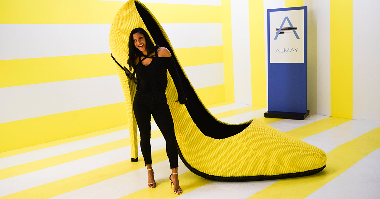 almay-influencer-event-brand-activation-happy-place-fgpg-bright-yellow-high-heel