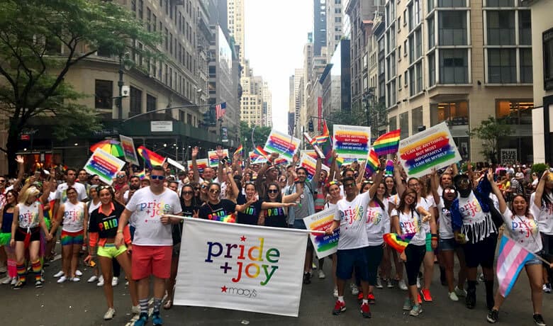 image of macy's pride parade for pride month