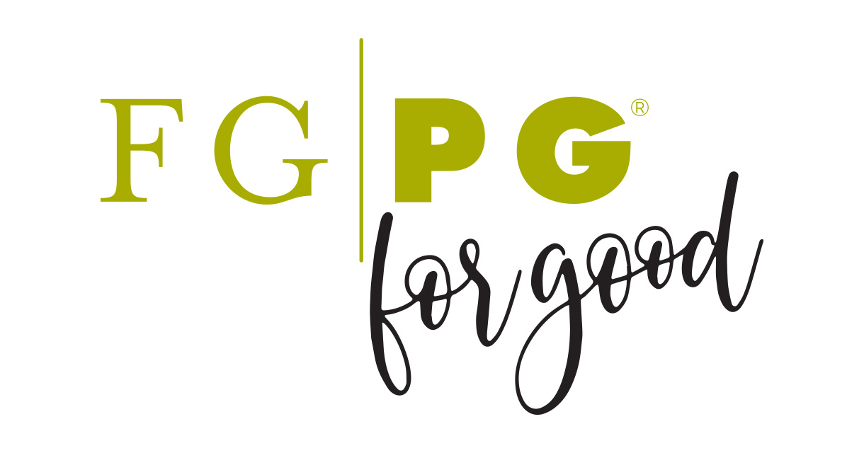 image of the #fgpg4good logo initiative with green and black font color