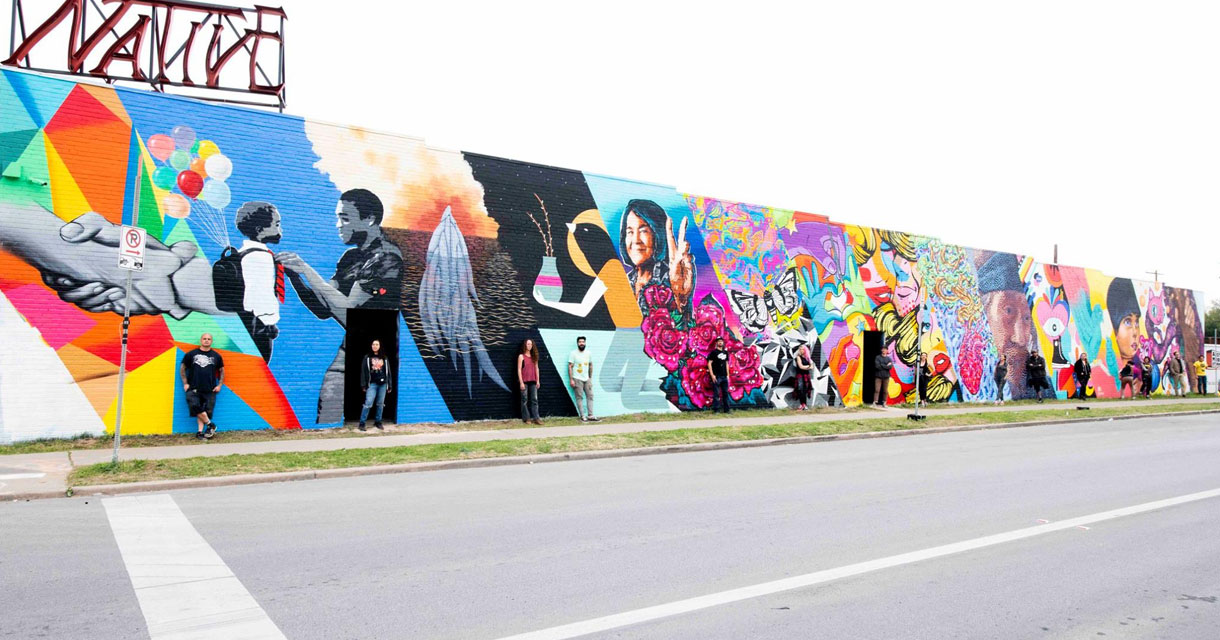 street art mural representing SXSW