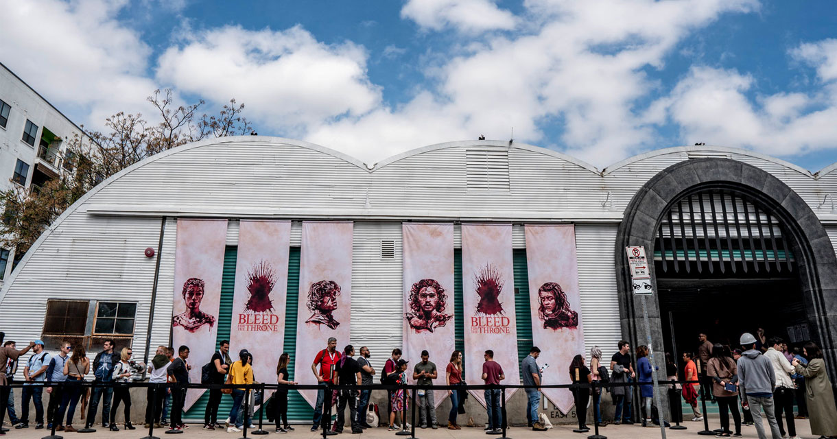 exterior of the game of thrones bleed for the throne SXSW pop up experience