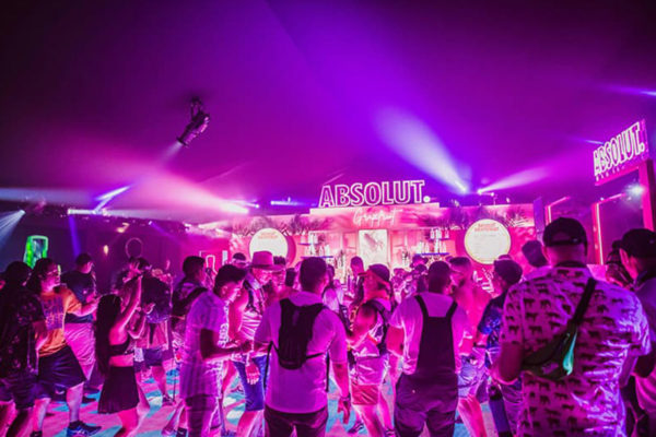 absolut experience at coachella people dancing in a club