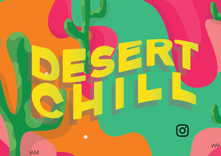 coachella 2019 instagram desert chill colorful background with cacti