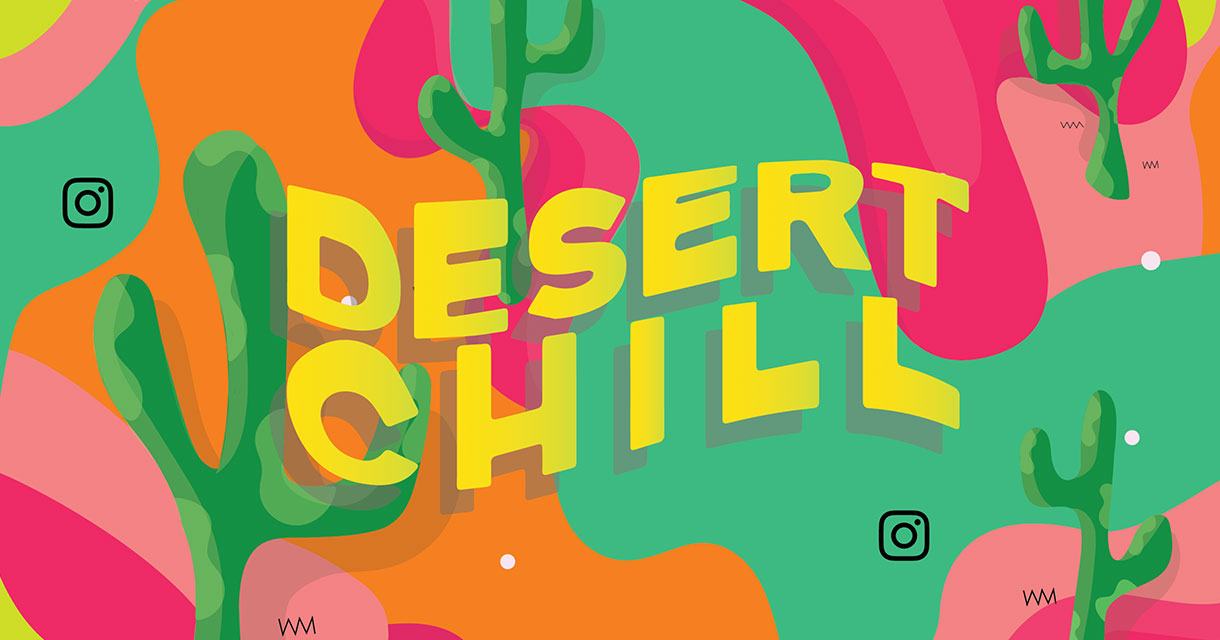 coachella 2019 instagram desert chill colorful background with cacti