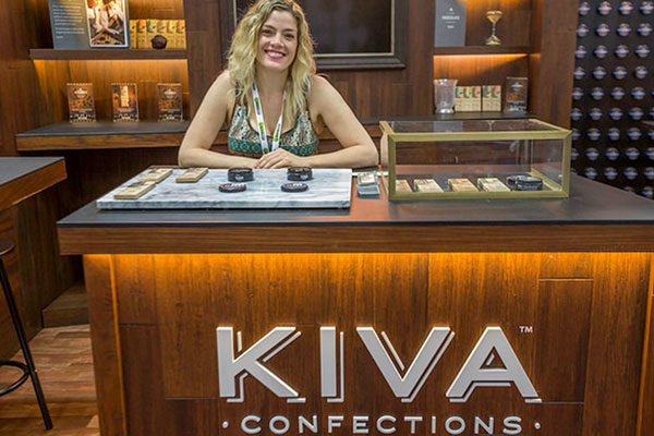 kiva confections cannabis chocolate storefront promoting marijuana laws