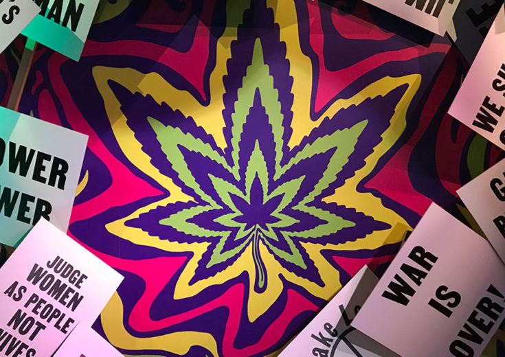 museum of weed marijuana cannabis leaf psychedelic colors propaganda signs fgpg blog