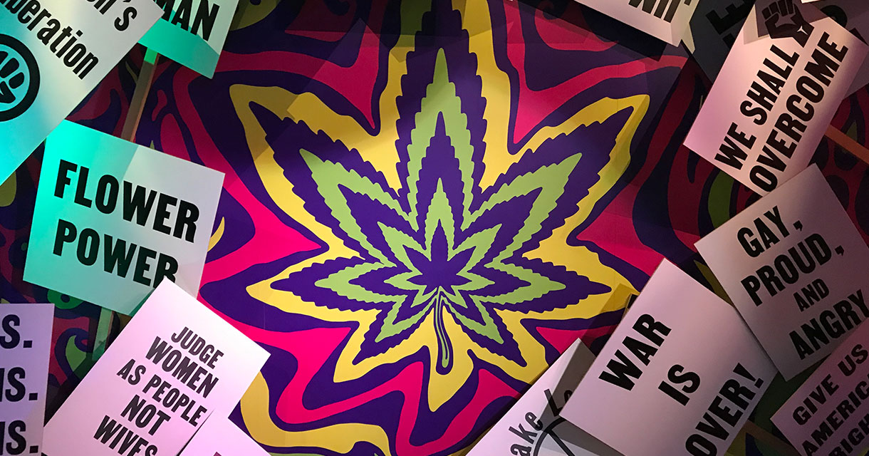museum of weed marijuana cannabis leaf psychedelic colors propaganda signs fgpg blog