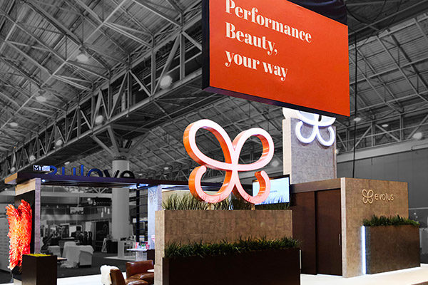 evolus brand activation trade show booth performance beauty your way fgpg experiential