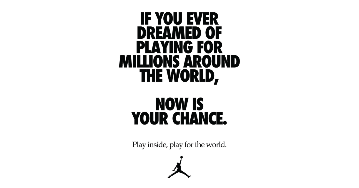 major brand jordan graphic of a white background and black text quote saying 