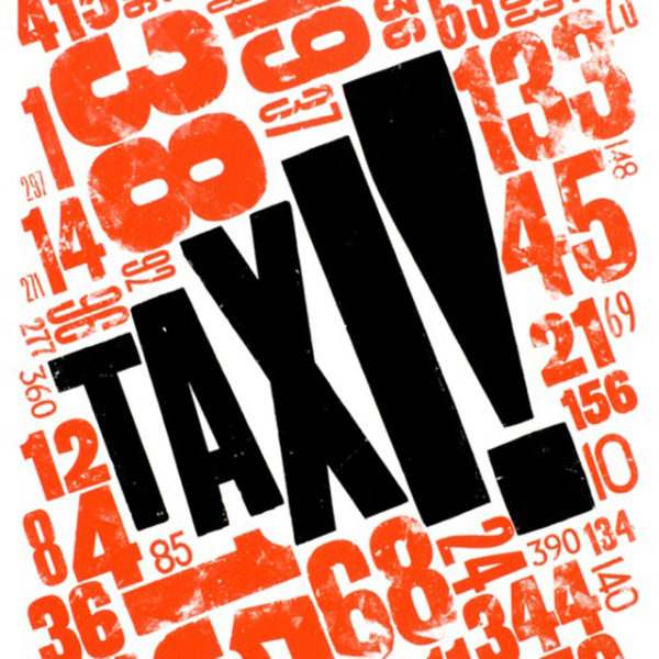 graphic of the word taxi and random numbers around it for women's history month