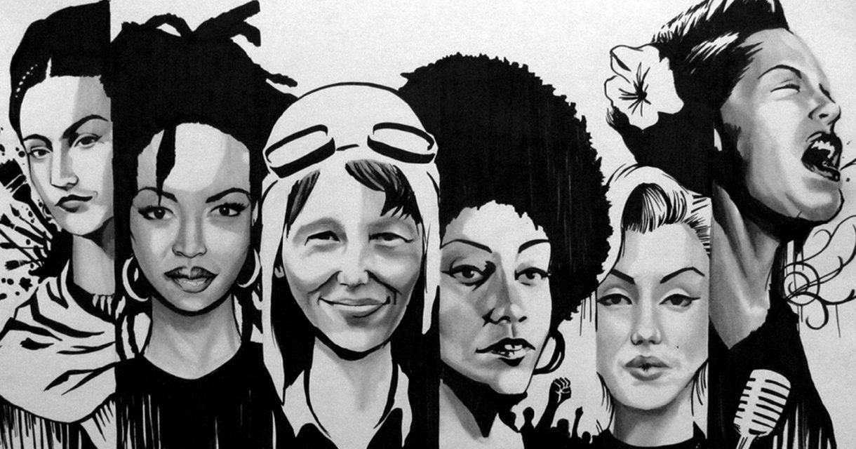 graphic of 6 different women's portraits to celebrate women's history month