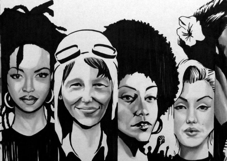 graphic of 6 different women's portraits to celebrate women's history month