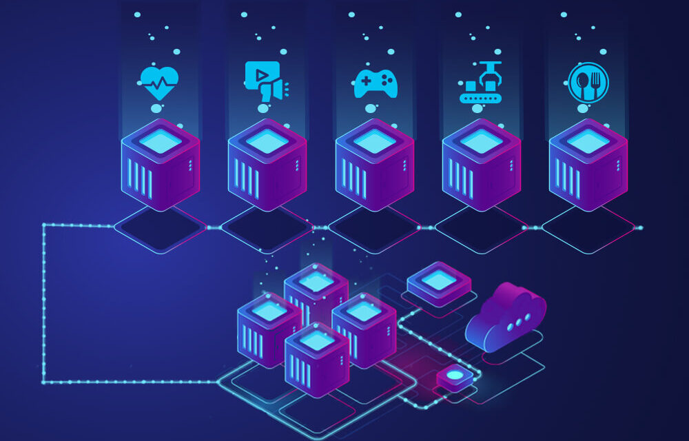 graphic of blockchain technology boxes depicting the different uses of blockchain